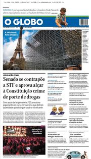 Capa do Jornal O Globo Edição 2024-04-17