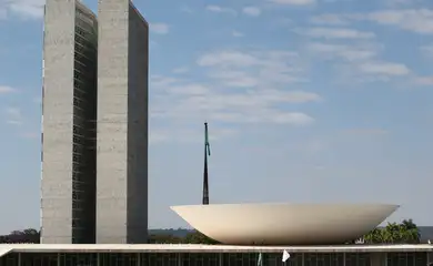 Palácio do Congresso Nacional na Esplanada dos Ministérios em Brasília