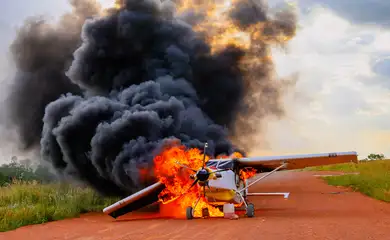 Destruição de estruturas do garimpo ilegal na Terra Indígena Yanomami