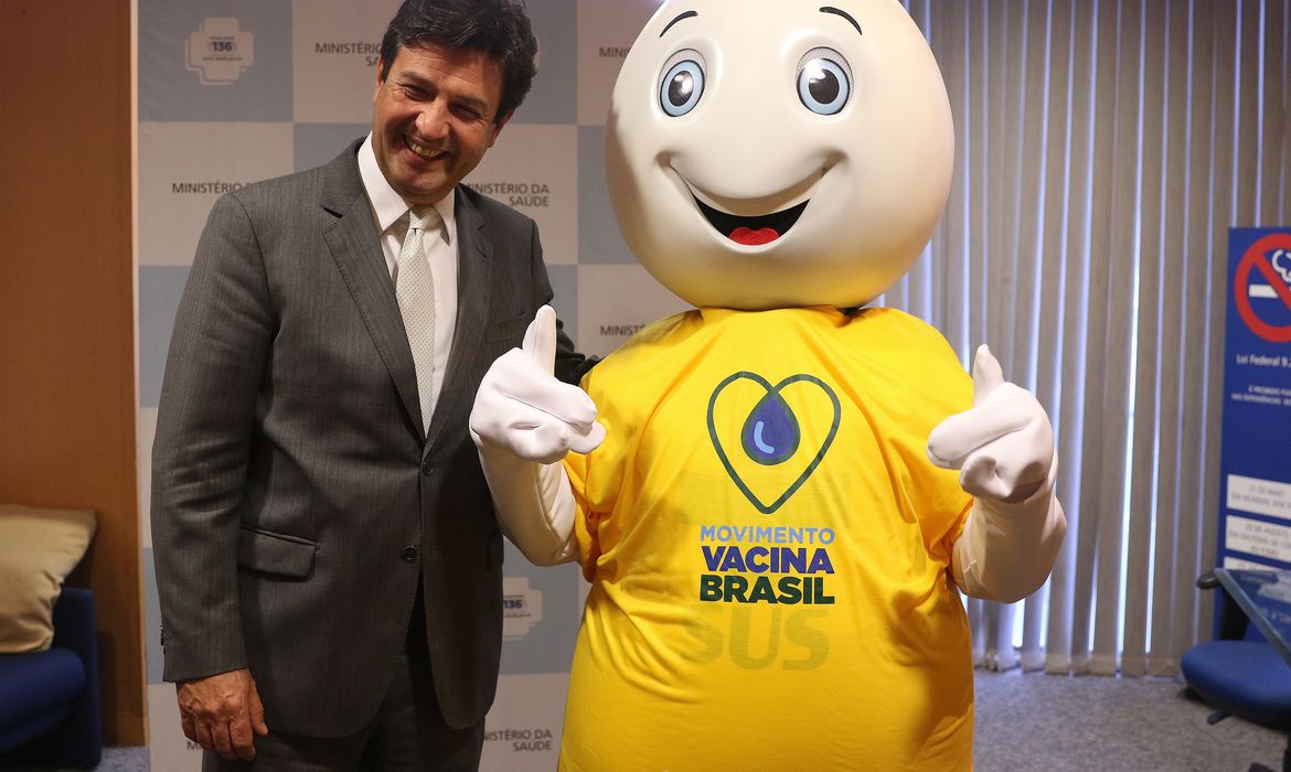 O ministro da Saúde, Luiz Henrique Mandetta, participa do lançamento da campanha 
