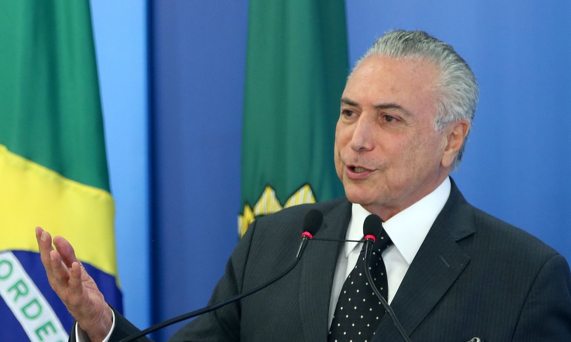 Brasília - O presidente interino, Michel Temer, durante pronunciamento à imprensa  (Wilson Dias/Agência Brasil)