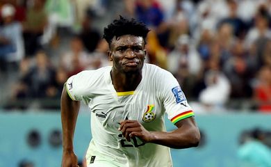 Mohammed Kudus comemora terceiro gol de Gana contra a Coreia do Sul pela Copa do Mundo do Catar