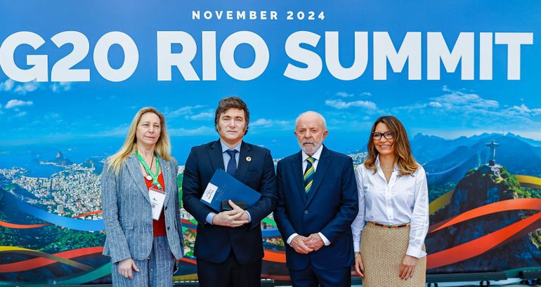 Rio de Janeiro (RJ), 18/11/2024 - Presidente da República, Luiz Inácio Lula da Silva recebe o presidente da Argentina Javier Milei, durante cumprimentos aos líderes do G20. Foto: Ricardo Stuckert/PR