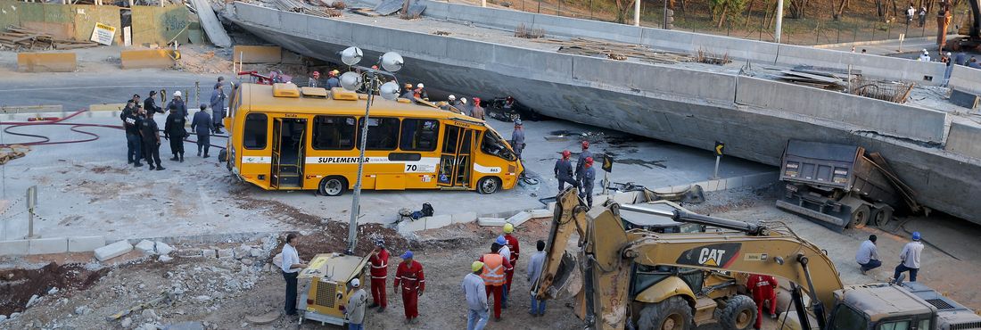 Queda de viaduto em Belo Horizonte (MG) na região da Pampulha, deixou ao menos dois mortos e uma dezena de feridos