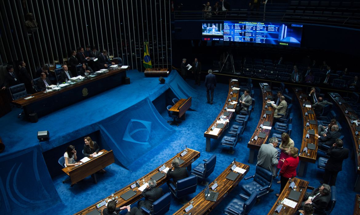 Brasília - Plenário do Senado analisa a MP 676/ 2015, transformada no PLV 15/2015, que estende até 2018 a aposentadoria pela regra conhecida como 85/95 (Fabio Rodrigues Pozzebom/Agência Brasil)