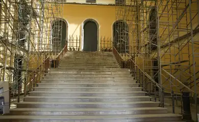 Rio de Janeiro (RJ), 02/04/2025 – Prédio do Museu Nacional, na Quinta da Boa Vista, passa por reconstrução após incêndio ocorrido em 2018. Foto: Tomaz Silva/Agência Brasil