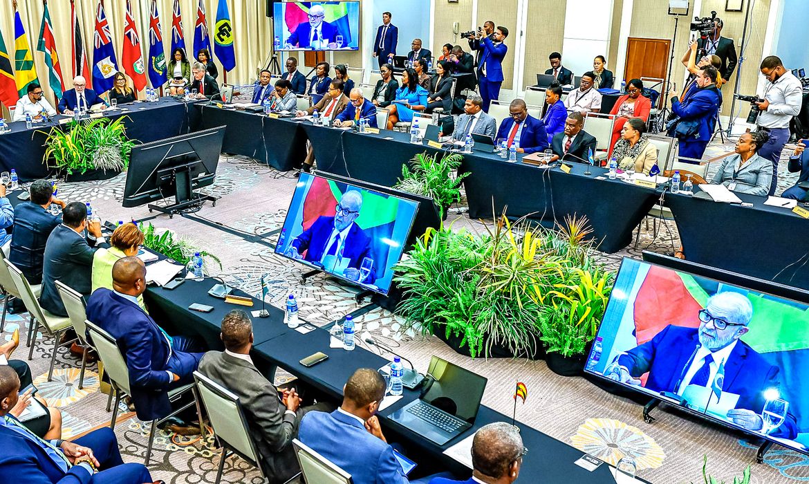 Georgetown, Guiana, 28.02.2024 - Presidente da República, Luiz Inácio Lula da Silva, participa de evento com Chefes de Governo da Comunidade do Caribe - CARICOM, em Georgetown, Guiana.  Foto: Ricardo Stuckert/PR