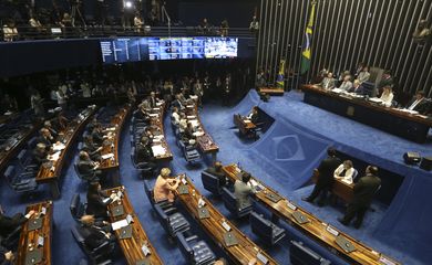 Brasília -  Sessão do Senado conduzida pelo presidente do STF, Ricardo Lewandowski, vai decidir se a presidenta Dilma Rousseff será levada a julgamento por crime de responsabilidade (Antonio Cruz/Agência Brasil)