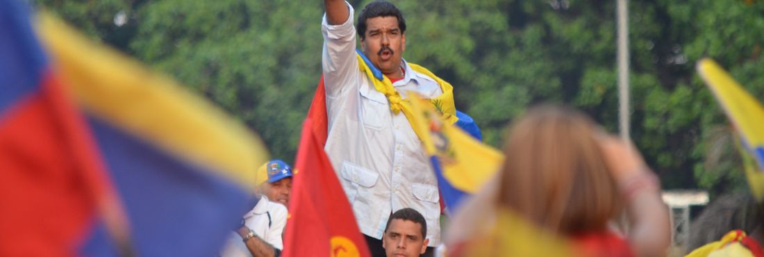 Nicolás Maduro no ato de encerramento de sua campanha