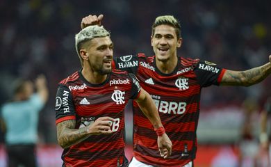 Flamengo x Corinthians - Copa Libertadores - 02-08-2022 - Arrascaeta e Pedro