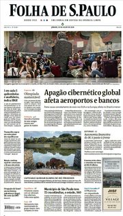 Capa do Jornal Folha de S. Paulo Edição 2024-07-20