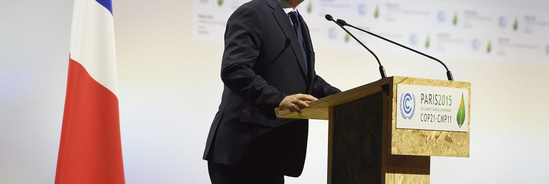 O presidente francês Francois Hollande durante abertura da COP 21, em Paris