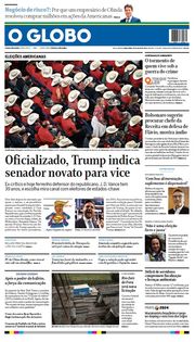 Capa do Jornal O Globo Edição 2024-07-16