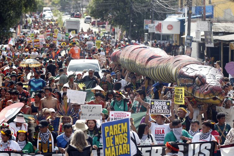 Belém (PA), 17/11/2025 - Marcha Global dos Povos Indígenas - A Resposta Somos Nós, evento paralelo à COP30. Foto: Bruno Peres/Agência Brasil