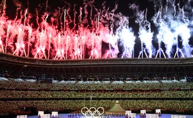 Cerimônia de abertura das Olimpíadas de Tóquio 2020.