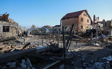 A view shows a residential area heavily damaged by a Russian missile strike, amid Russia's attack on Ukraine in Odesa November 17, 2024. Reuters/Nina Liashonok/Proibida reprodução