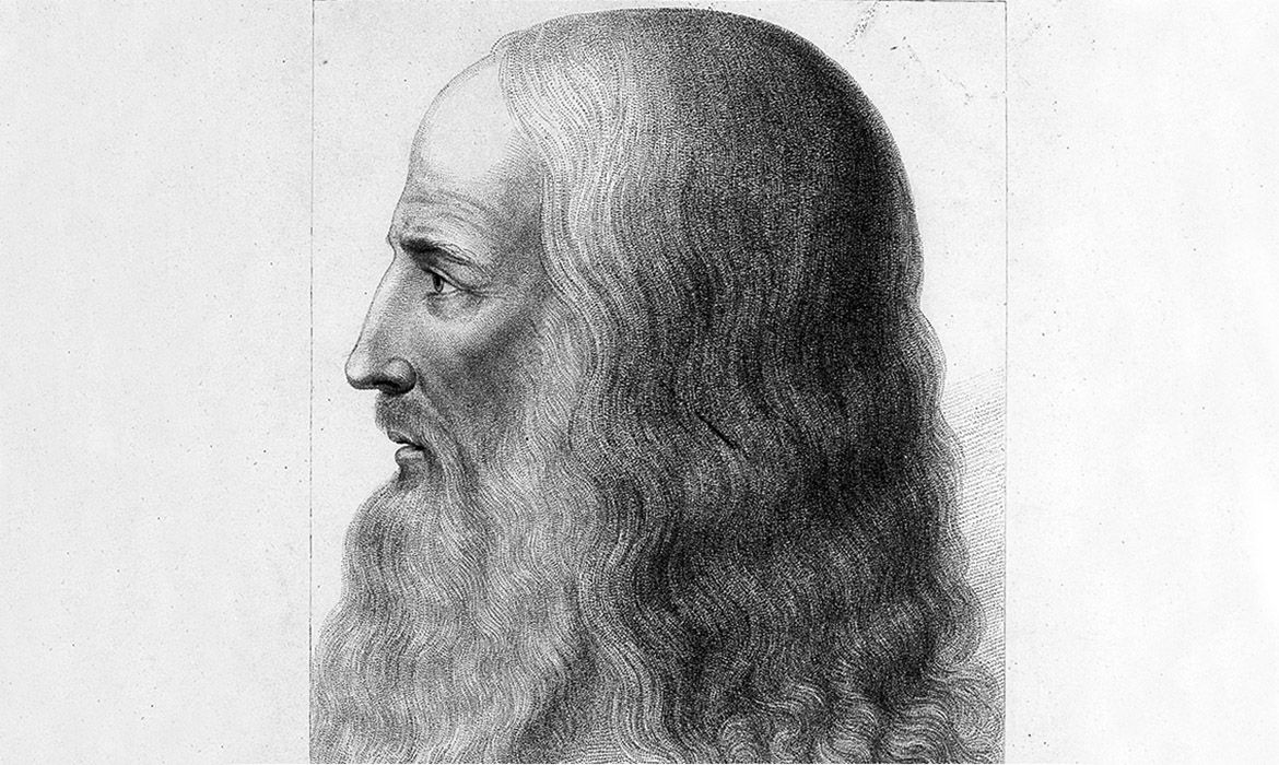  Leonardo da Vinci. Line engraving by F. Bartolozzi, 1795, af