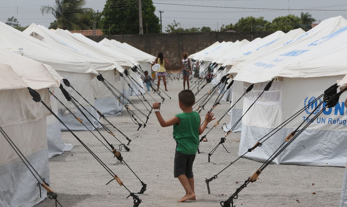 Boa Vista - Acampamento de refugiados venezuelanos montado pelo Exército Brasileiro e a Agência das Nações Unidas para Refugiados (Antonio Cruz/Agência Brasil)