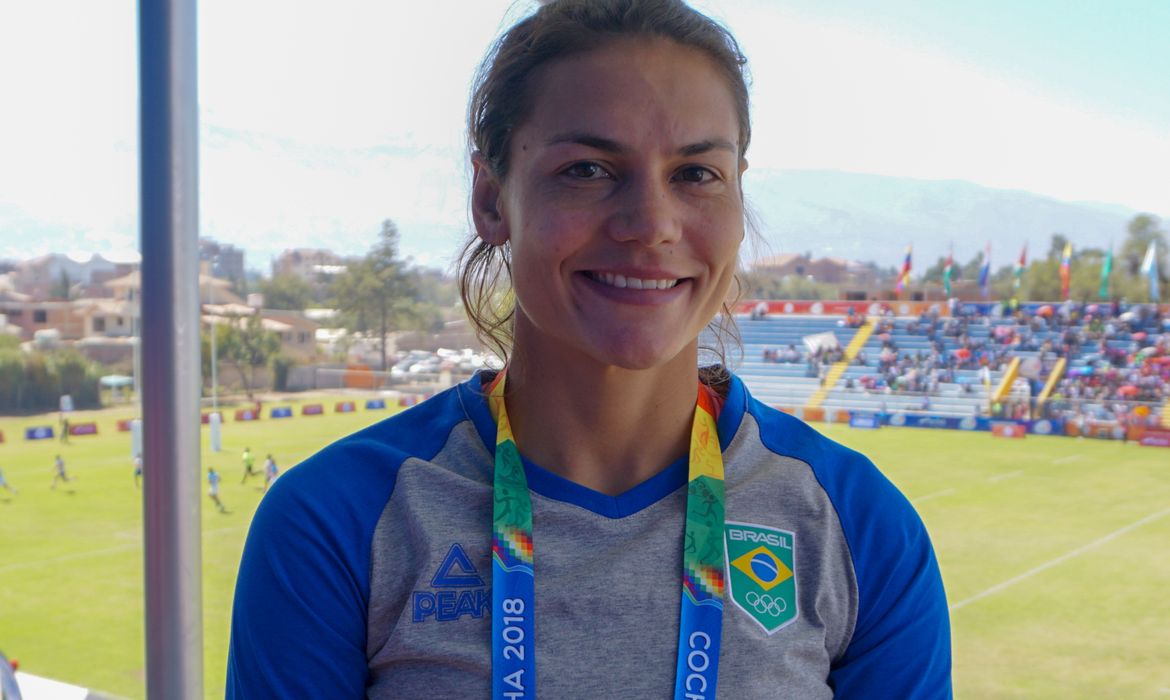 Baby Futuro,  jogadora da seleção brasileira feminina de rúgbi nos Jogos Sul-Americanos Cochabamba 2018. Data: 28.05.2018. Foto: Breno Barros/ rededoesporte.gov.br