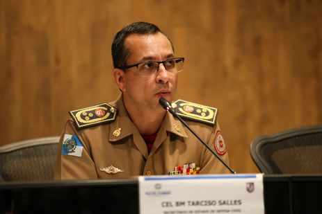 Tomaz Silva/Agência Brasil Rio de Janeiro (RJ), 06/03/2025 – O secretário de Estado de Defesa Civil, Tarciso Salles durante apresentação de balanço do esquema especial realizado durante o Carnaval, no Centro Integrado de Comando e Controle (CICC), na Cidade Nova, no Rio de Janeiro. Foto: Tomaz Silva/Agência Brasil
