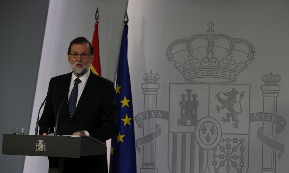 O presidente da Espanha, Mariano Rajoy, faz pronunciamento sobre referendo na Catalunha (Reuters/Sergio Perez/Direitos Reservados)