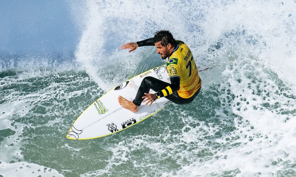 Surfe: Filipinho é tricampeão na África do Sul e carimba vaga em Paris. Foto: Reprodução Twitter/WSL Brasil