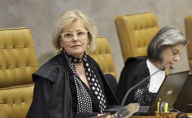 As ministras Rosa Weber e Carmem Lucia, durante  abertura do terceiro dia de julgamento sobre a validade da prisão em segunda instância no STF