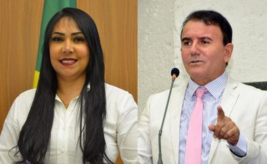 Brasília (DF), 01/10/2024 - Janad Vacari e Eduardo Siqueira Campos, candidatos à prefeitura de Palmas (TO). Eleições 2024. Foto: Podemos/Divulgação e Benhur de Souza/Assembléia Legislativa de TO