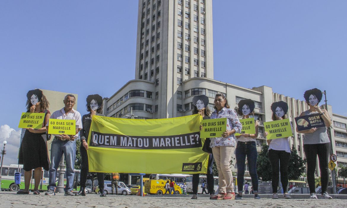 Ato da Anistia Internacional lembra o  assassinato de Marielle Franco