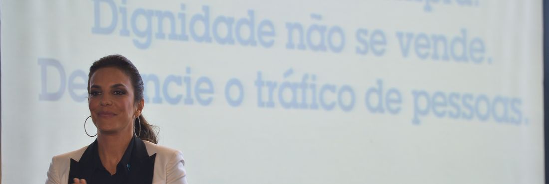 O Ministério da Justiça e o Escritório das Nações Unidas sobre Drogas e Crime (Unodc) lançam campanha Coração Azul contra o tráfico de pessoas. Na foto, a cantora Ivete Sangalo, nomeada embaixadora da campanha no Brasil