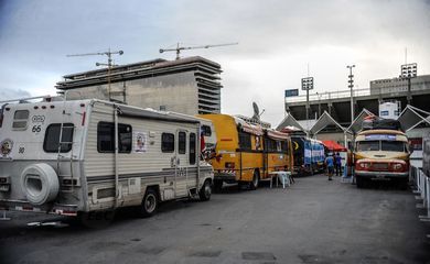 Na Copa do Mundo de 2014, turistas puderam estacionar motorhomes no Terreirão do Samba e no Sambódromo, no centro do Rio 