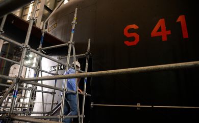 Marinha faz últimos ajustes no submarino Humaitá no Complexo Naval e Industrial de Itaguaí (CNI)