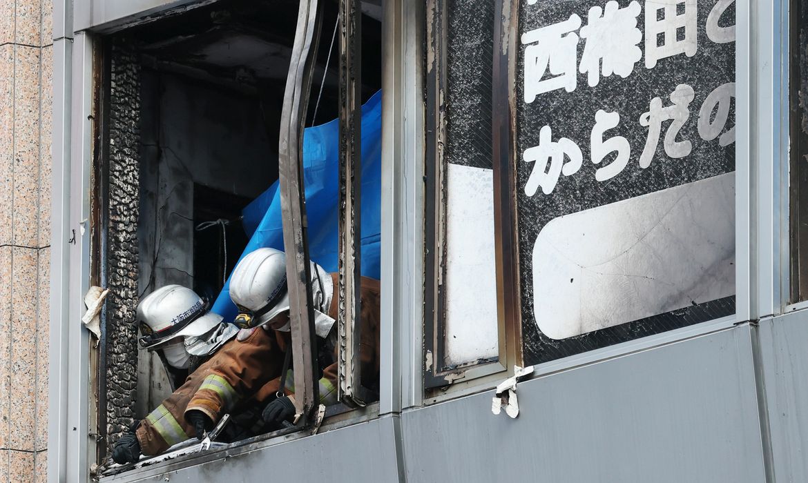 Fire at building in Osaka, Japan