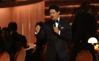 Show host Trevor Noah speaks during the 68th Annual Grammy Awards in Los Angeles, California, U.S., February 1, 2026. REUTERS/Daniel Cole