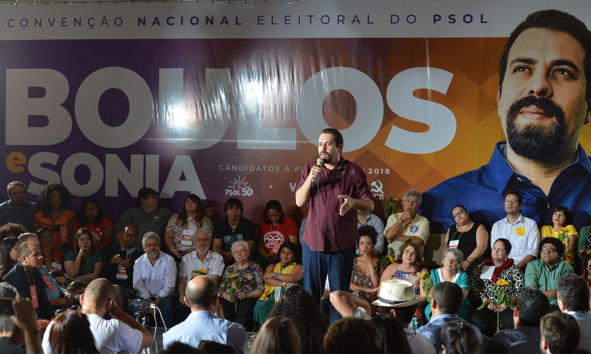 O  PSOL confirmou a candidatura de Guilherme Boulos à Presidência da República, na convenção nacional que reuniu filiados do partido