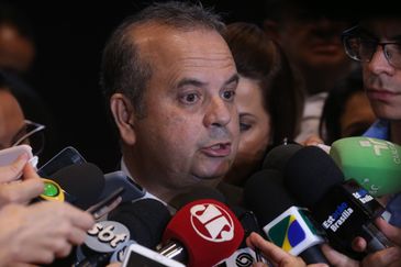 O secretário especial de Previdência e Trabalho, Rogério Marinho, fala à imprensa após reunião para detalhar a reforma da Previdência a governadores.