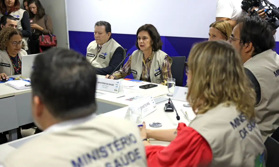 Brasília (DF), 15.08.2024 - A ministra da Saúde, Nísia Trindrade, fala durante instalação do Centro de Operações de Emergência em Saúde para coordenar ações de resposta à Mpox (COE-Mpox). Foto: José Cruz/Agência Brasil