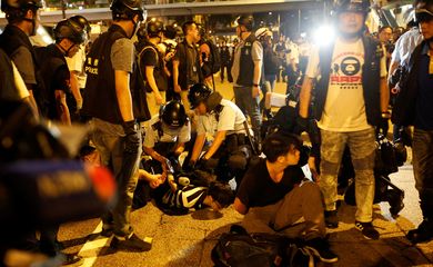 Protestos, Hong Kong.
 REUTERS/James Pomfret