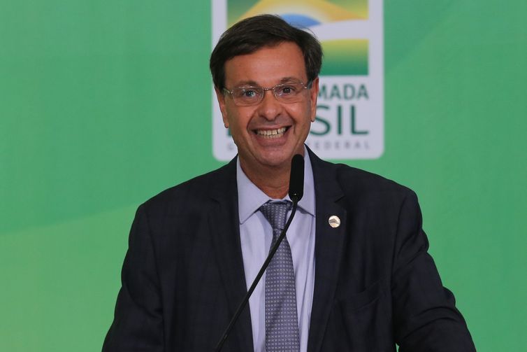 Ministro do Turismo, Gilson Machado, durante a solenidade de anúncio do Sistema de Avaliação de Impacto ao Patrimônio e lançamento do Guia Brasileiro de Sinalização Turística.