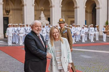 Roma 21/06/2023 - O presidente Luiz Inácio Lula da Silva (e), recebe  a Primeira-Ministra da República Italiana, Giorgia Meloni (d).
Foto: Ricardo Stuckert/PR