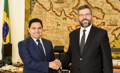 Ministro das Relações Exteriores, Ernesto Araújo, recebe o ministro dos Negócios Estrangeiros e da Cooperação Internacional do Reino do Marrocos, Nasser Bourita.