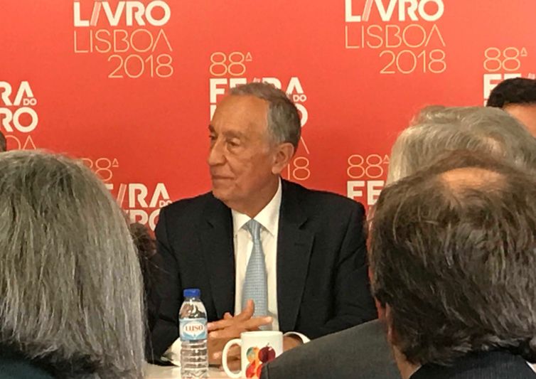O presidente português, Marcelo Rebelo de Souza, abre a Feira do Livro de Lisboa de 2018.