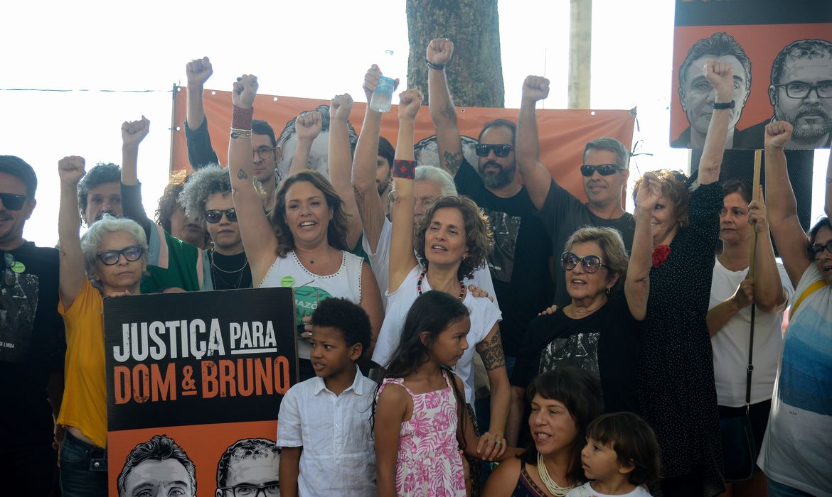 Rio de Janeiro (RJ), 05/06/2023 – Ato lembra um ano da morte de Dom Phillips e Bruno Pereira. Foto: Tomaz Silva/Agência Brasil