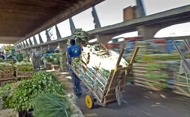 Trabalhadores da Companhia de Entrepostos e Armazéns Gerais de São Paulo (CEAGESP), uma das principais empresas estatais brasileiras de abastecimento