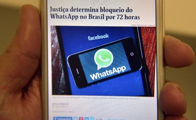 Brasília - Justiça de Sergipe determina bloqueio do aplicativo WhatsApp por 72 horas, em medida cautelar expedida pelo juiz Marcel Montalvão, da comarca de Lagarto   (José Cruz/Agência Brasil)