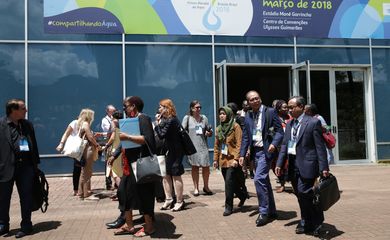 Brasília - Participantes do 8º Fórum Mundial da Água no Centro de Convenções Ulysses Guimarães (Antonio Cruz/Agência Brasil)