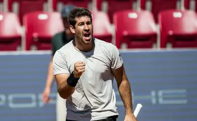 240721 Orlando Luz of Brazil celebrates during the double final of Nordea Open day 7 on July 21, 2024 in Båstad. 
Photo: Niclas Jönsson / BILDBYRÅN / COP 273 / NO0291
tennis svenska öppna swedish open bbeng  jubel (Photo by NICLAS JÖNSSON/Bildbyran/Sipa USA)No Use Austria. No Use Denmark. No Use Finland. No Use Norway. No Use Sweden.