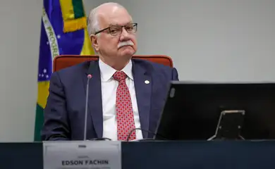 Brasília (DF) 09/12/2024  O ministro do STF,  Edson Fachin, relator do recurso que trata da relação entre motoristas e plataformas digitais de transporte, preside audiência pública para tratar do tema  Foto: Fabio Rodrigues-Pozzebom/ Agência Brasil