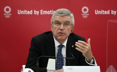 Presidente do COI, Thomas Bach, em Tóquio