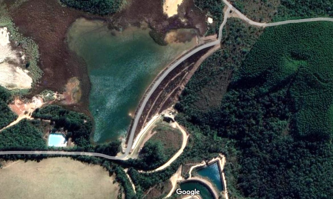 Caldas (MG) - Barragem D4, pertencente às Indústrias Nucleares do Brasil (INB), em Caldas (MG). Foto: Google Maps